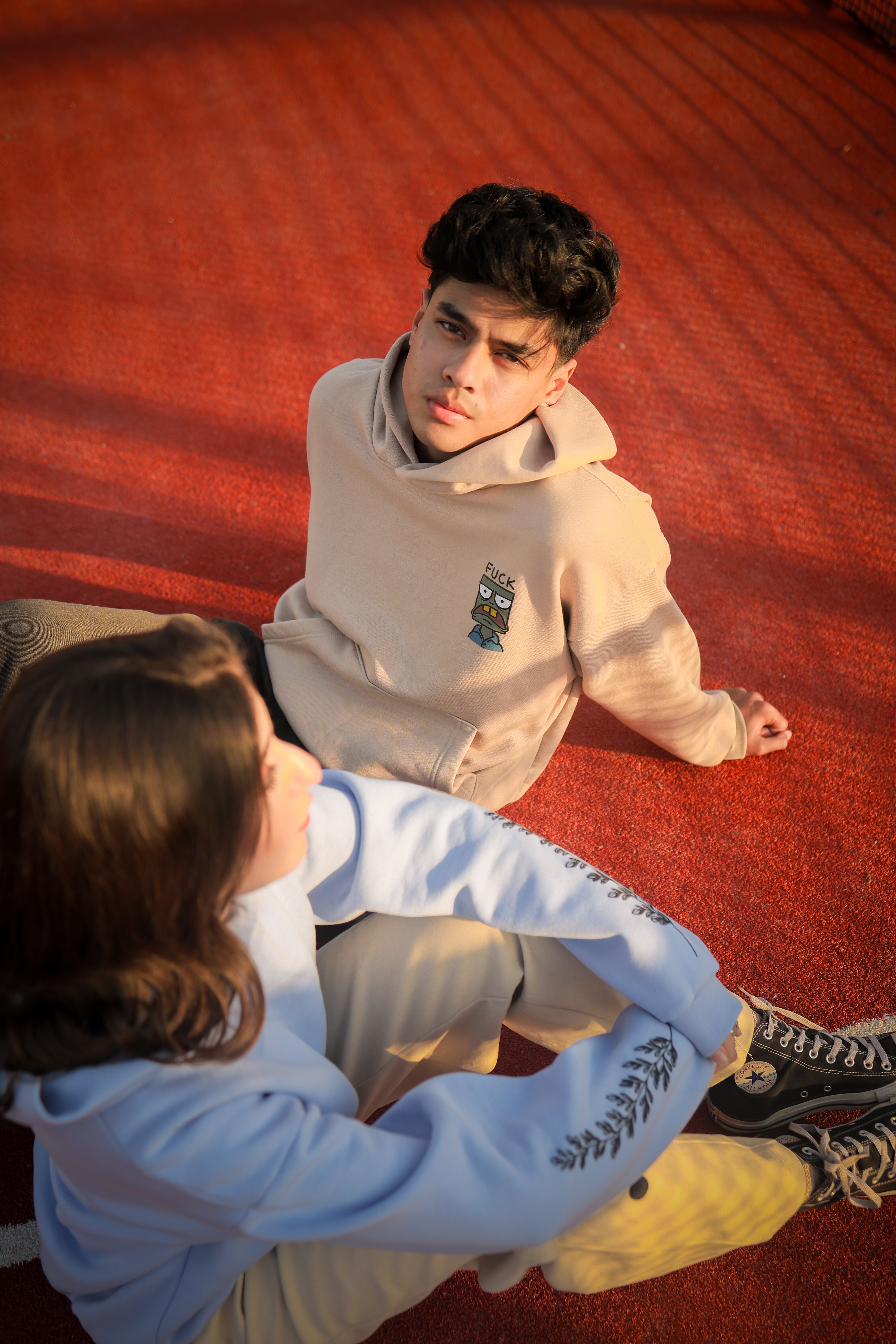 Beige hoodie ELUX Clothing men streetwear UK