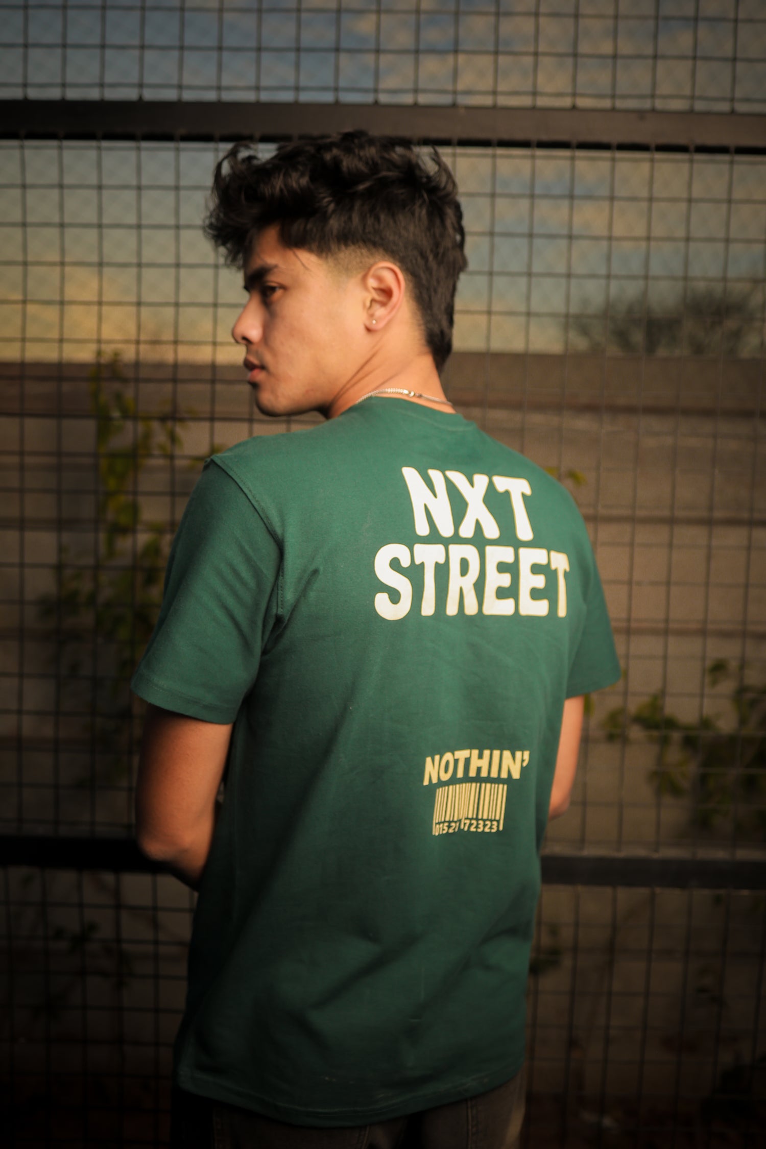 Green NXT Street graphic t-shirt ELUX Clothing men streetwear UK