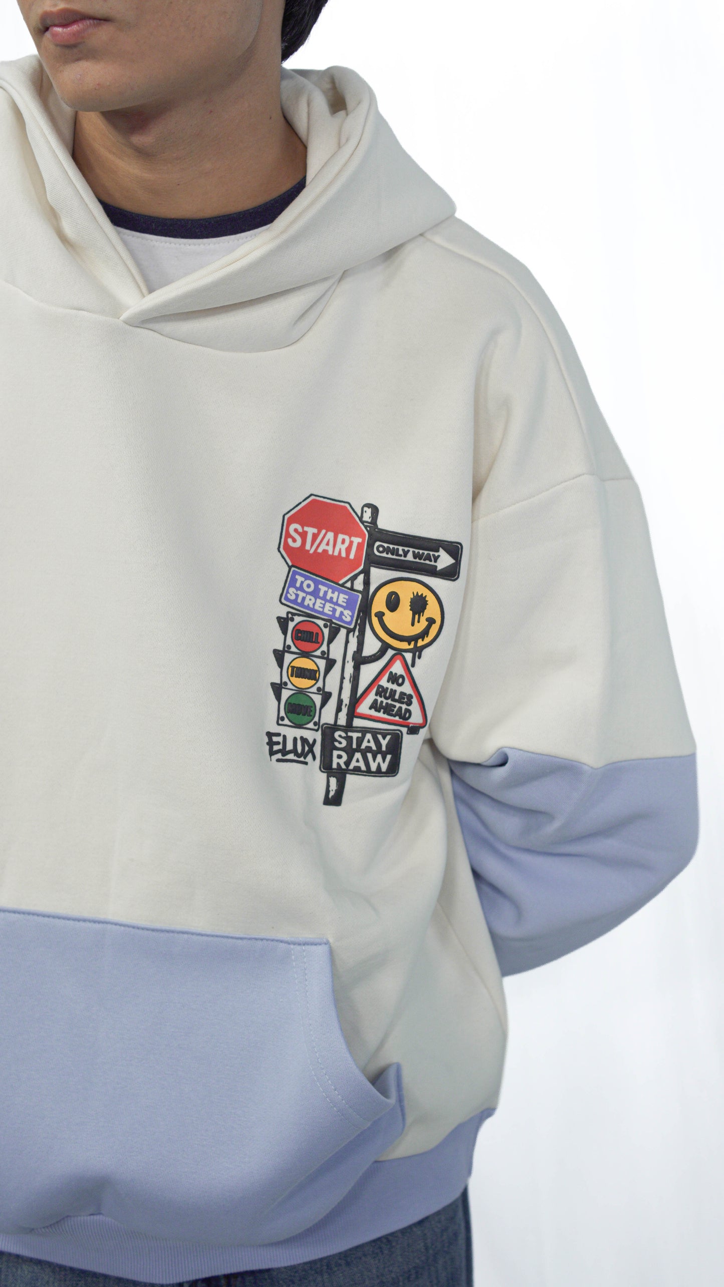 Dual Tone Graphic Hoodie