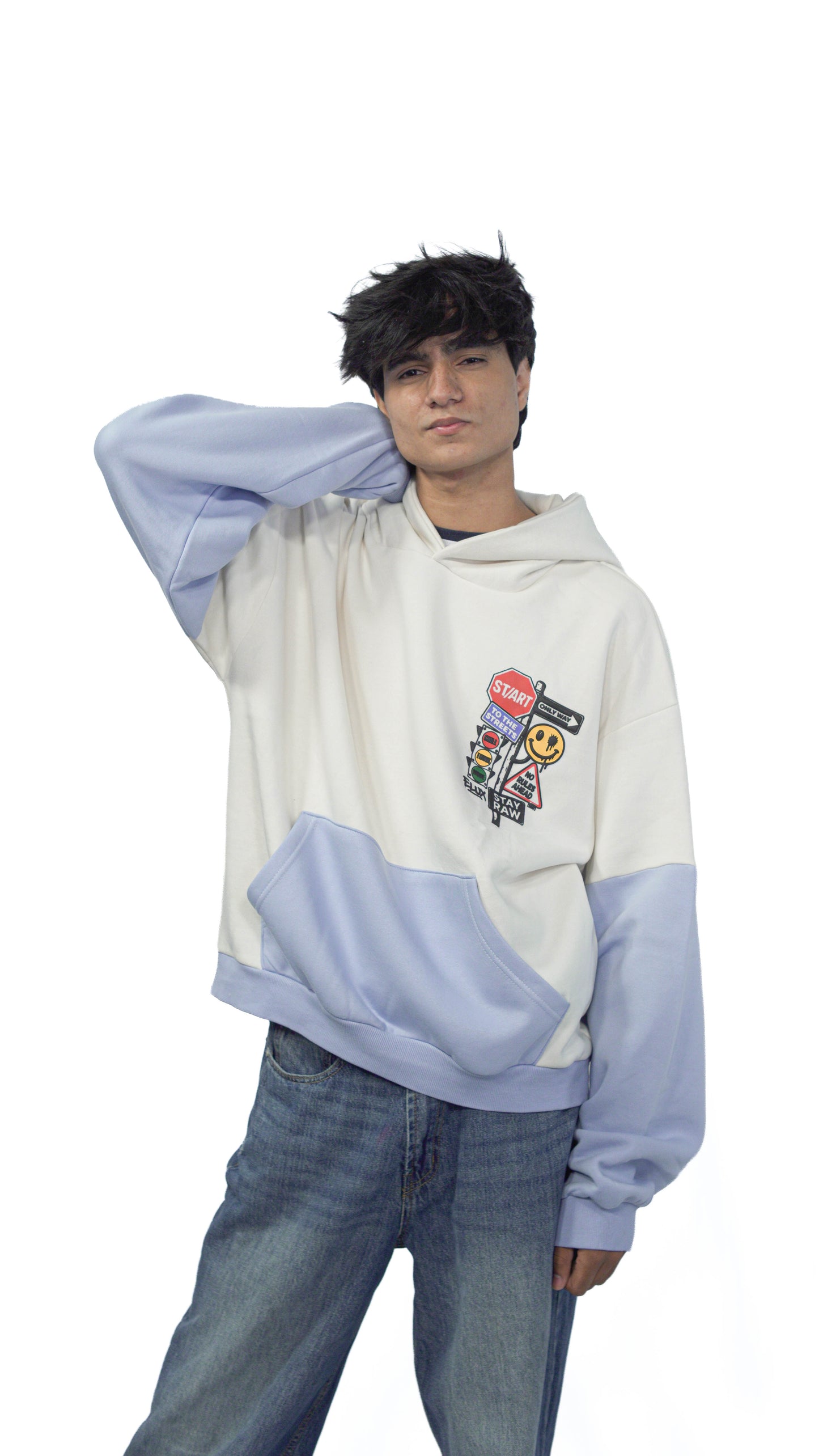 Dual Tone Graphic Hoodie
