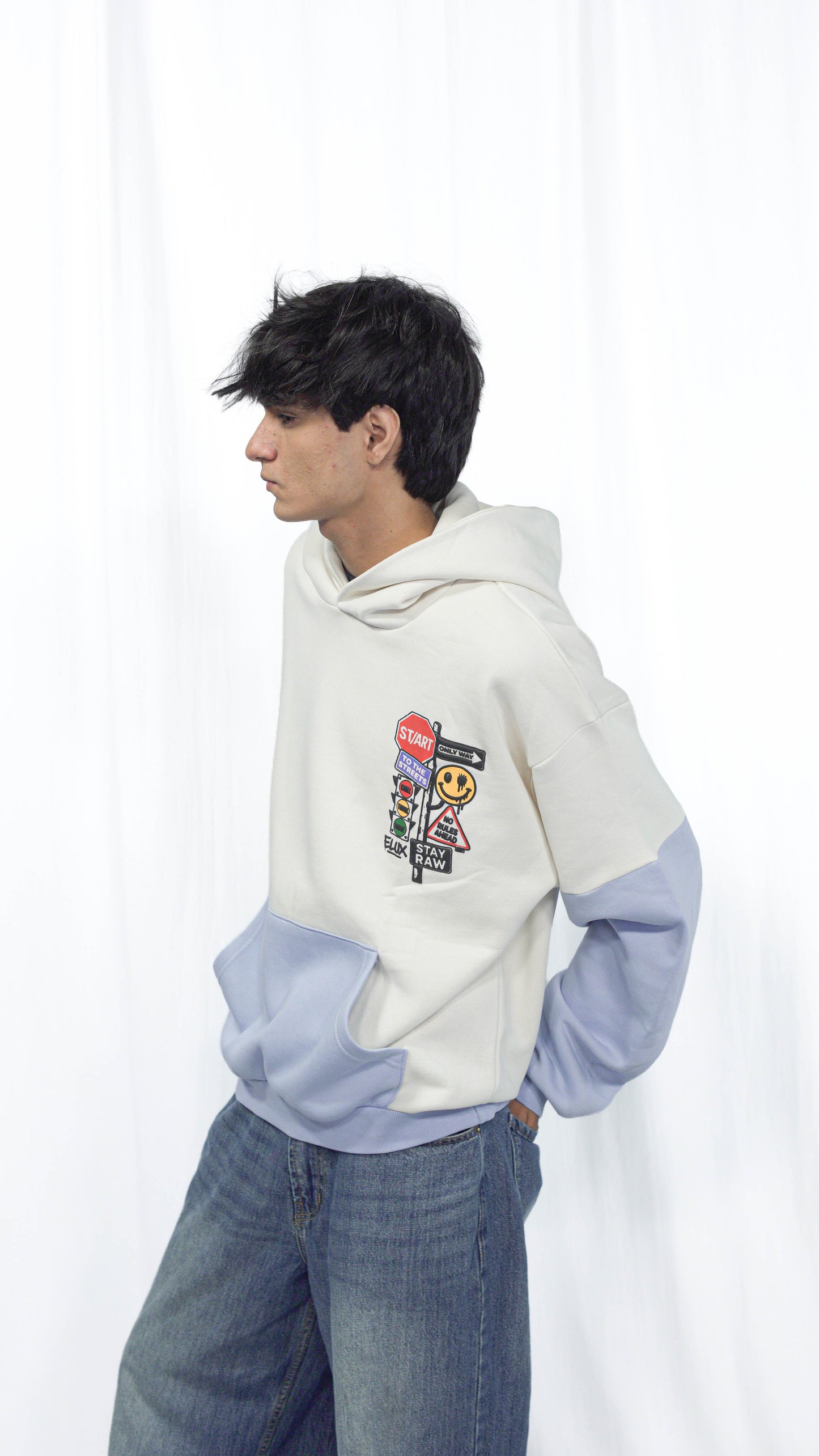 Dual Tone Graphic Hoodie