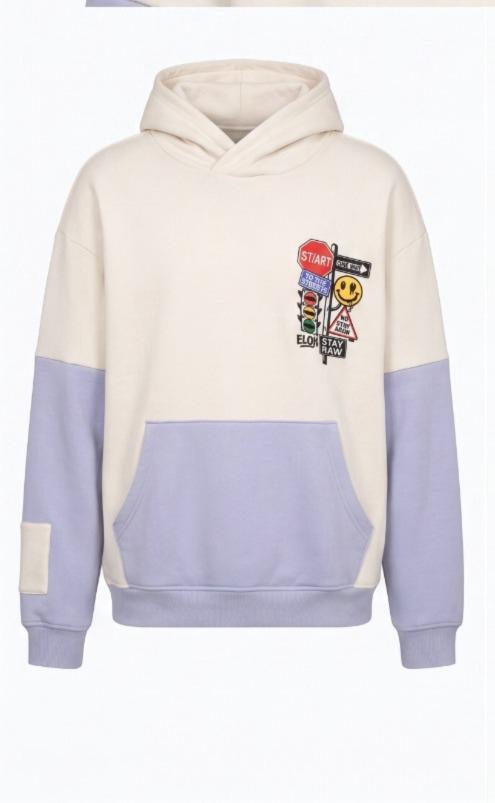 Dual Tone Graphic Hoodie
