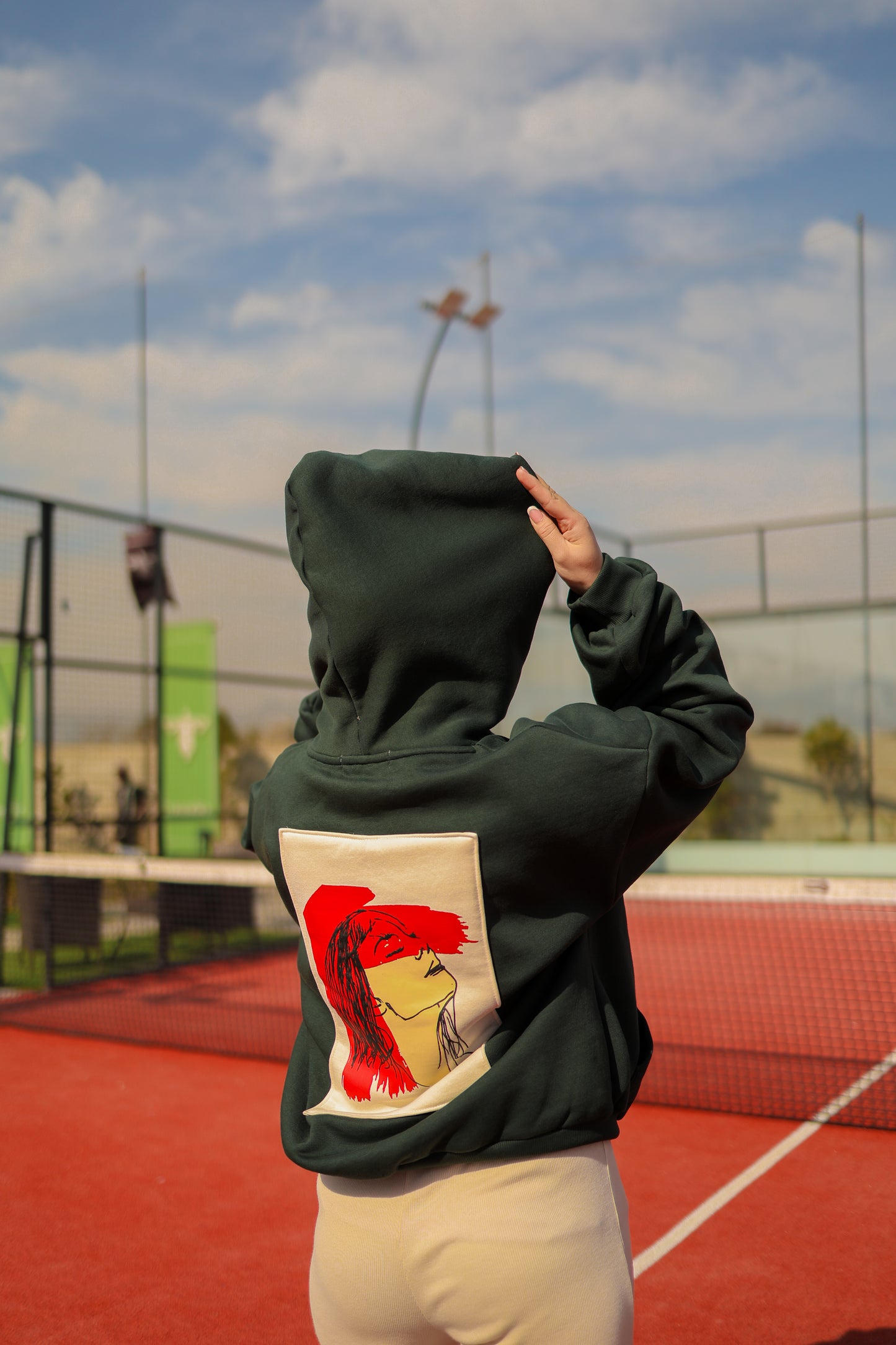 ELUX Abstract Portrait Graphic Hoodie back view
