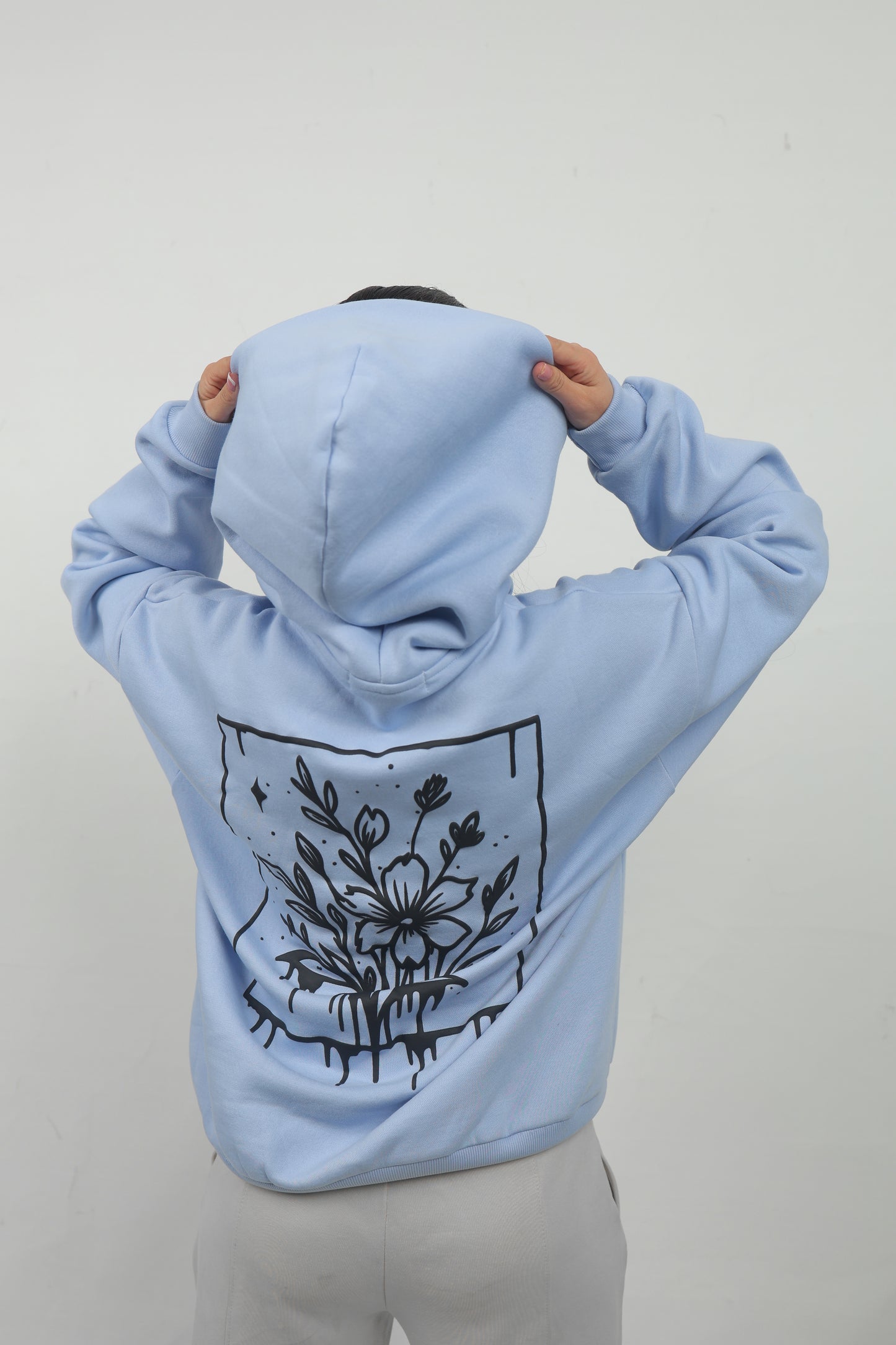 ELUX Dripping Floral Graphic Hoodie back view