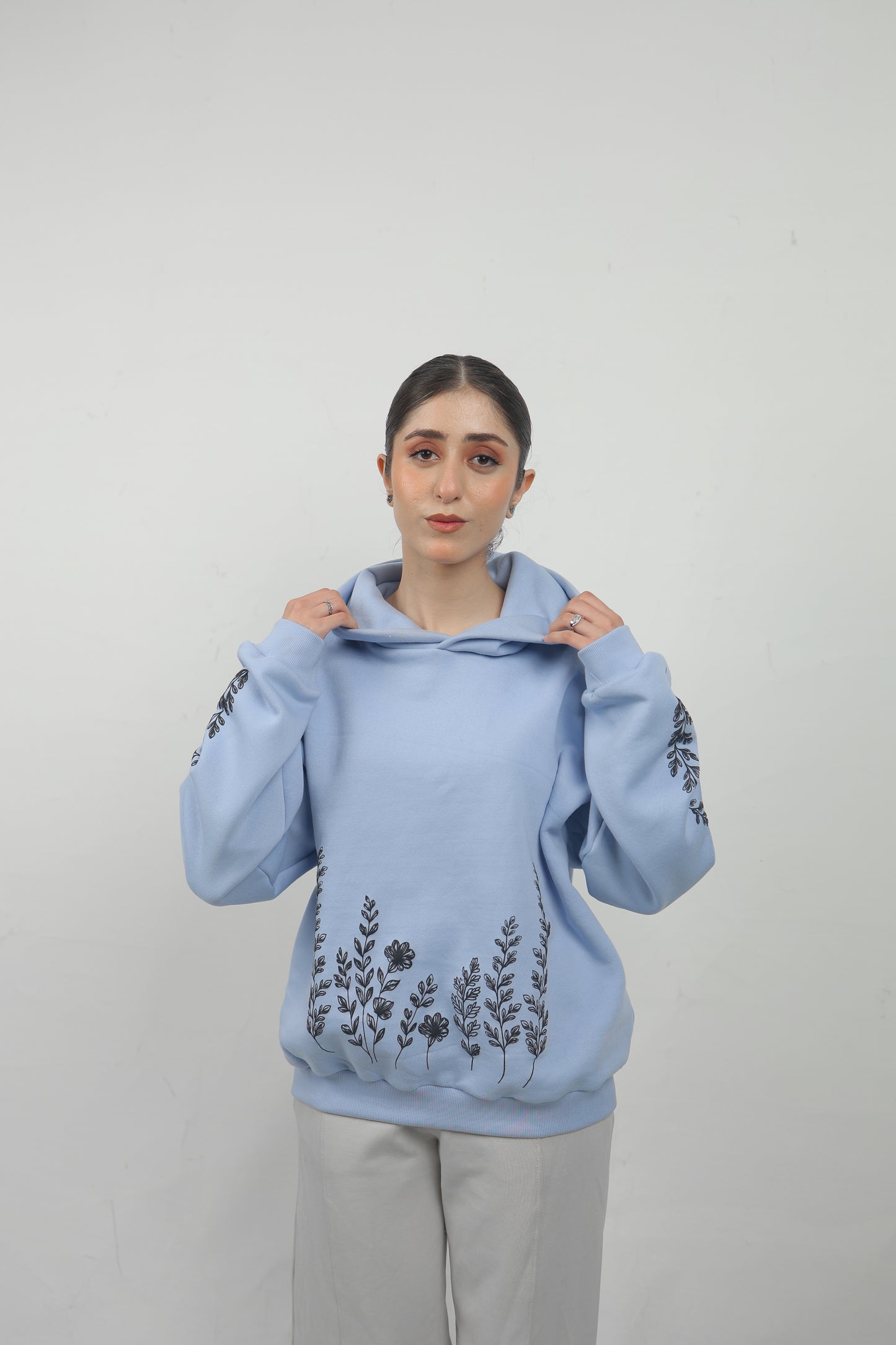 ELUX Floral Garden Graphic Hoodie angled view