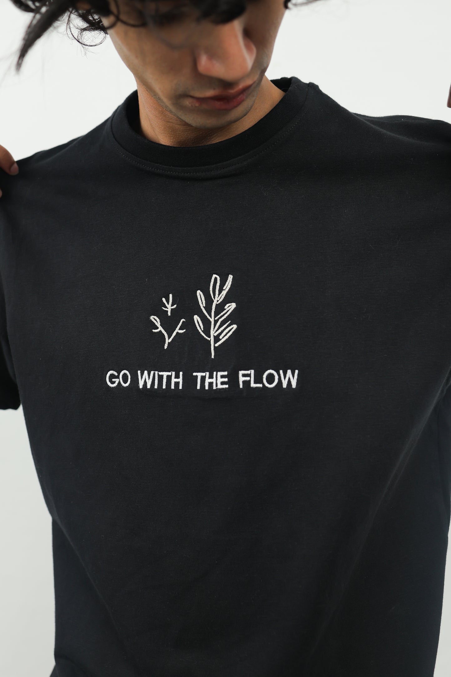 ELUX Go With The Flow Embroidered Tee angled view