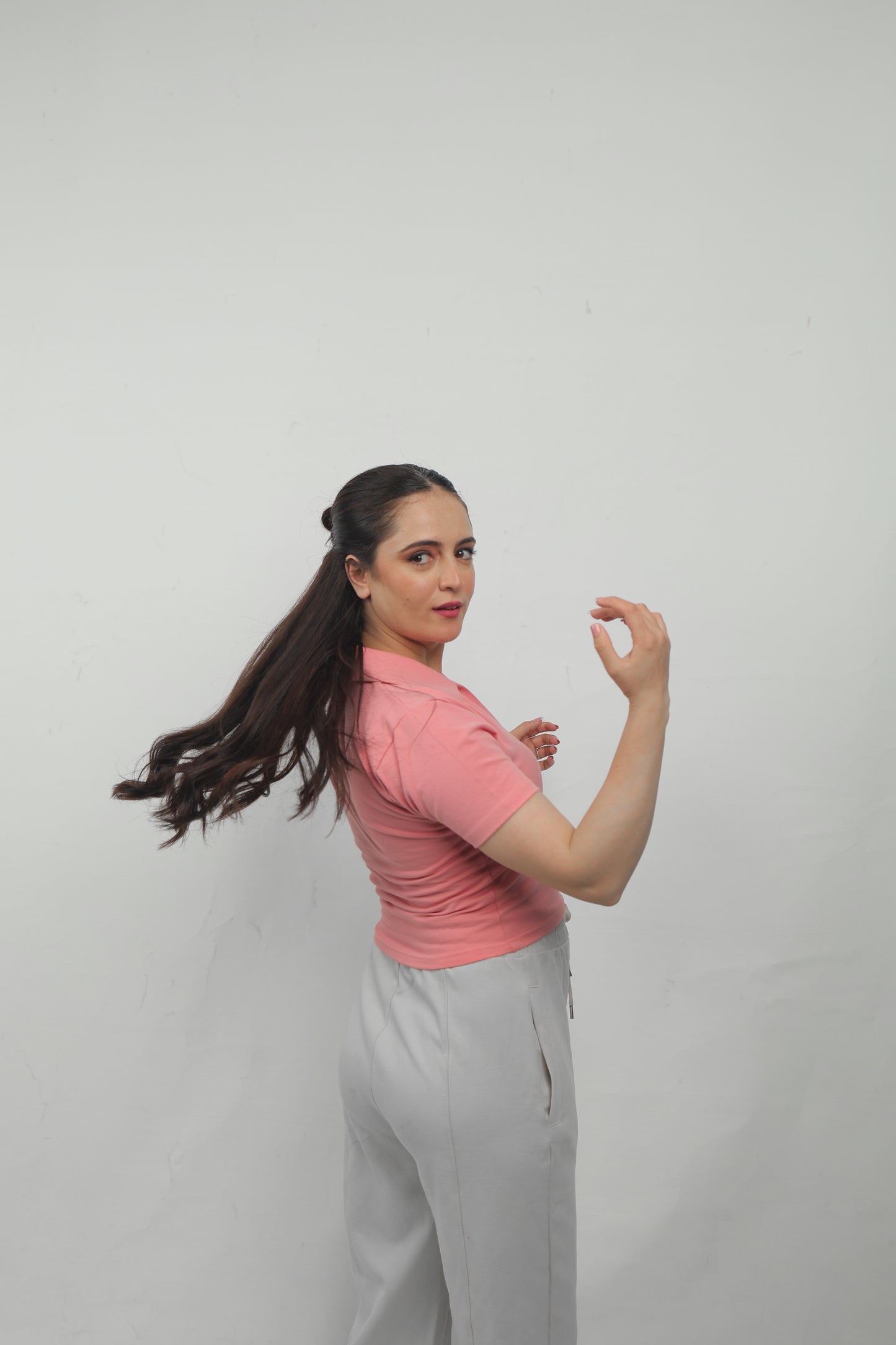 ELUX Minimal Heart Polo Crop Top back view