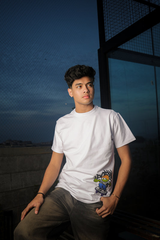 ELUX Skater Turtle Graphic Tee front view